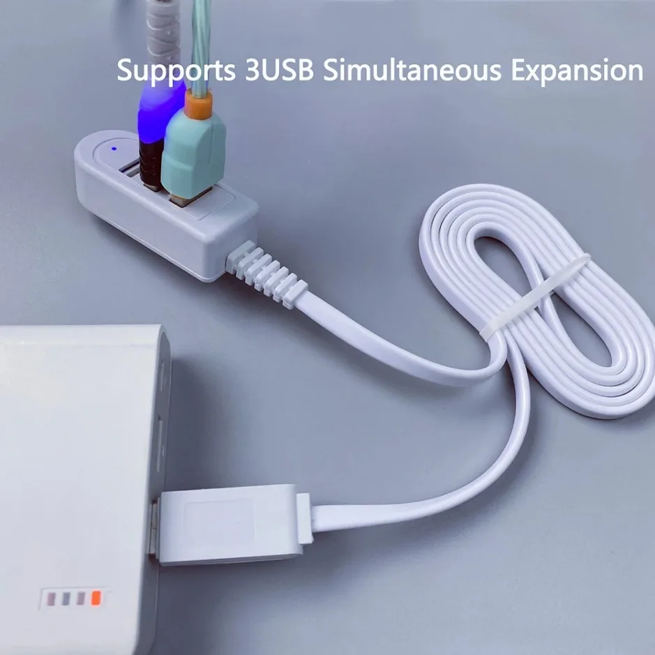 3 In 1 USB Splitter Socket Multi-function 3A Charger Converter USB Port Hub Digital Data Cables Accessories Extension Cable Line