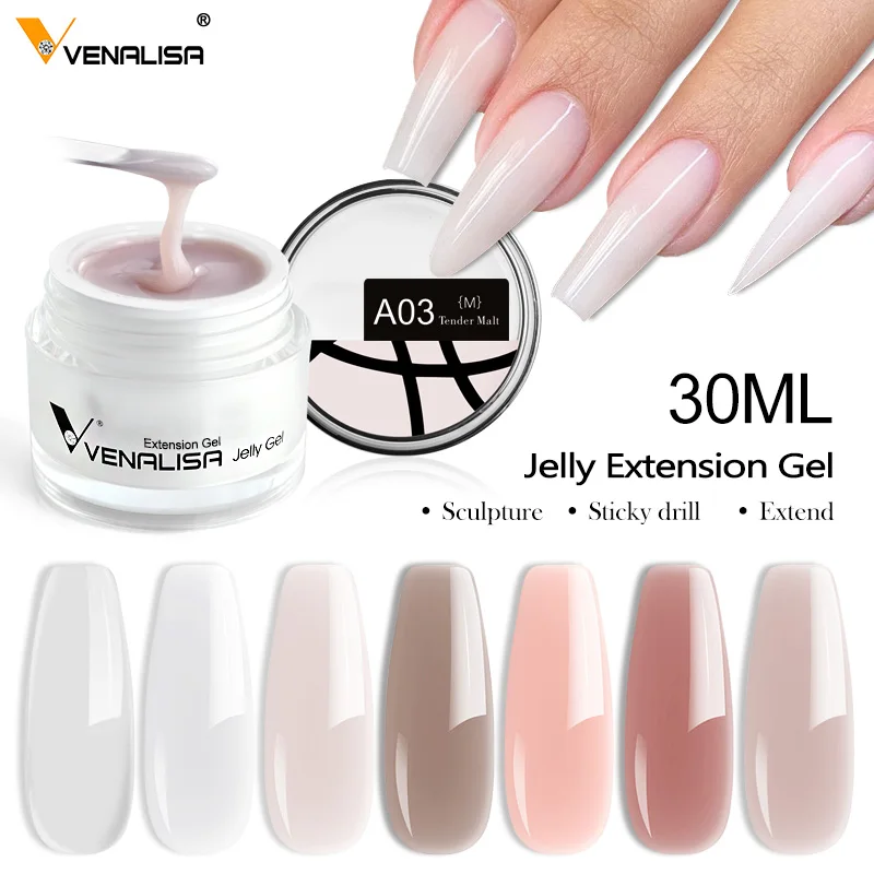 Venalisa acrílico constructor gelatina Gel de uñas arte de uñas francés UV Poly Gel de uñas Color rosa claro divertido conejito extensión de uñas manicura