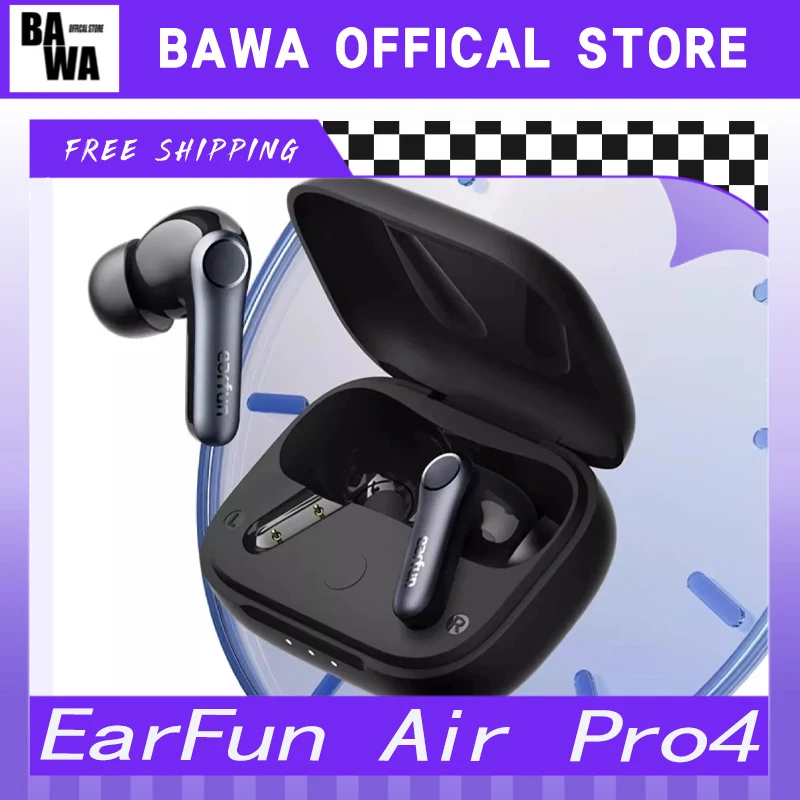 

EarFun Air Pro 4 Wireless Earphone Active Noise Reduction HI-FI Bluetooth 5.4 Earphone E-sports IPX5 Earbud Custom Gamer Gift