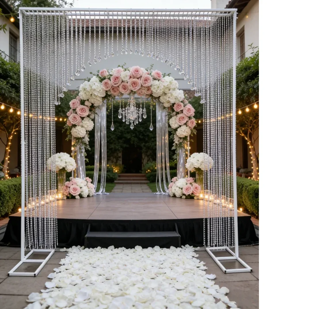 

Свадебная акриловая занавеска из бусин, модные арки, хрустальные двери, декор для церемоний, сцены, зала, потолка, фоновые арки, реквизит для особых мероприятий