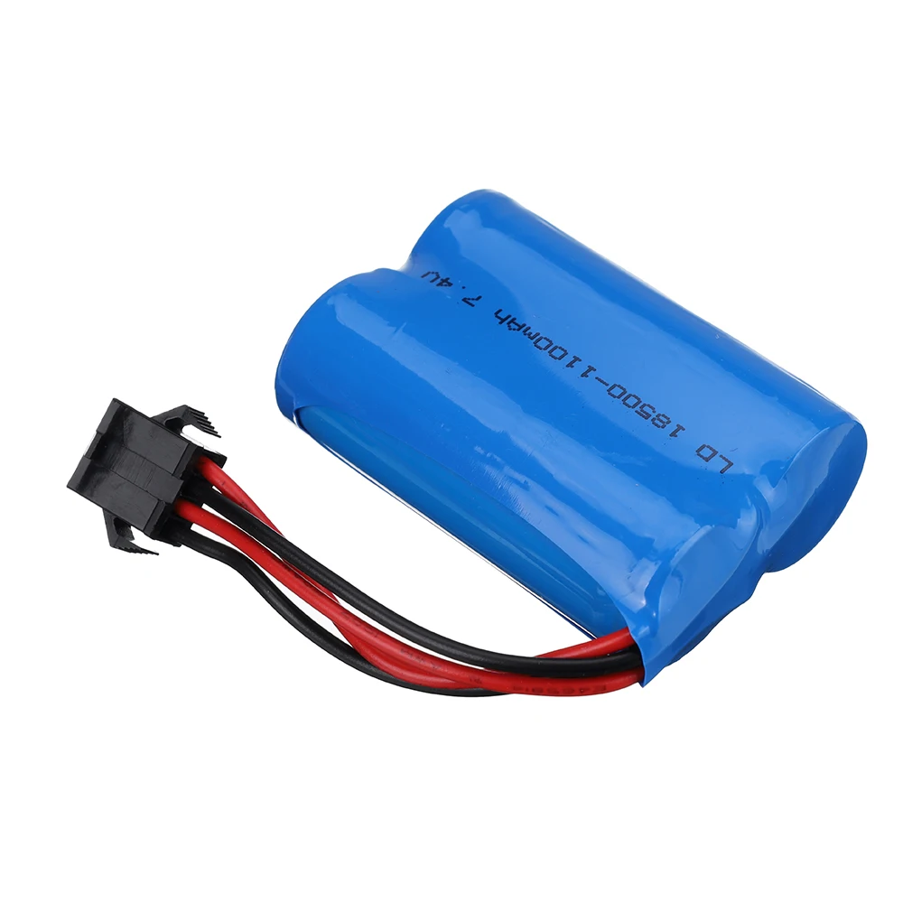 (SM-4P Plug) 7.4V 18500 1100mAh 2S Li-ion Battery For RC Boat HJ808 HJ813 HJ815 UDI 001 UDI001 HQ960 High-speed Boat Battery