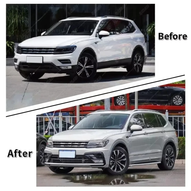 

MAISALUN Upgrade Bumpers for Volkswagens VW Tiguan 2018 Upgrade to R-line Bodykit with Front Bumper Rear Diffuser Wheel Eyebrow