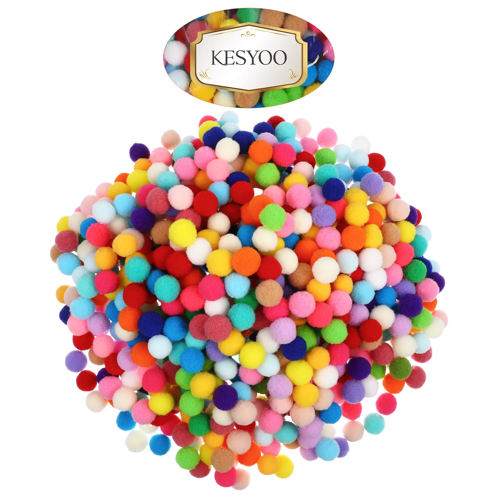 1000 Pcs Creative Pom Poms Colorful Pompoms Plush Balls Manual Colors for Kids Craft Making and Crafts Projects