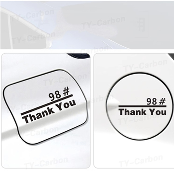 Thank you sticker personalized car fuel tank cover sticker creative plus No. 92 95 No. 98 oil-type tips Black white Thank you sticker personalized car fuel tank cover sticker creative plus No. 92 95 No. 98 oil-type tips Black white