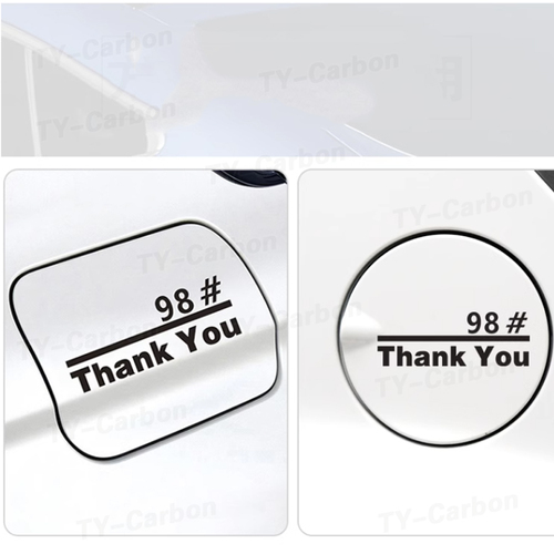 Thank you sticker personalized car fuel tank cover sticker creative plus No. 92 95 No. 98 oil-type tips Black white - View 1 Thank you sticker personalized car fuel tank cover sticker creative plus No. 92 95 No. 98 oil-type tips Black white - View 1
