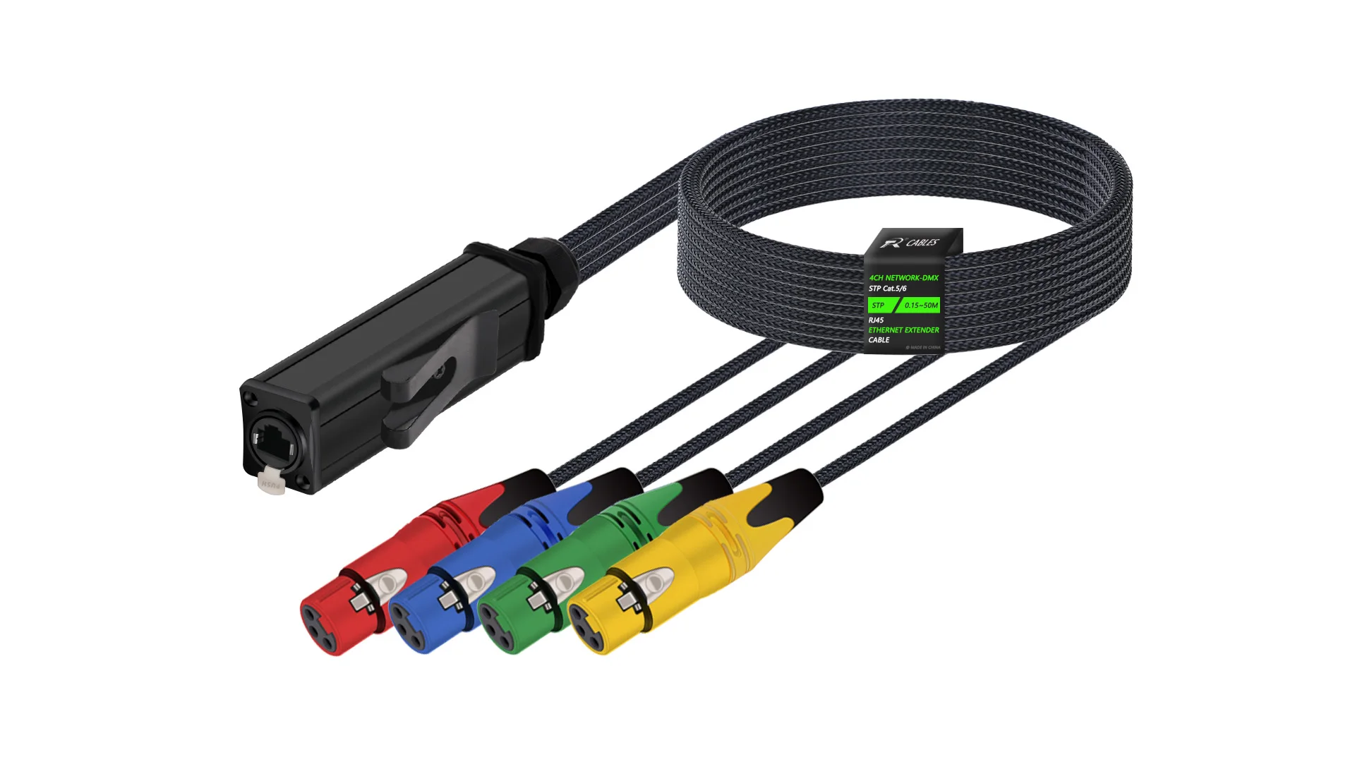 STP RJ45 Cat5/Cat6 auf 4-Kanal-3-Pin-XLR-Ethernet-Extender für Live-Bühne, Klang, Beleuchtung, Audioaufnahmestudio – Detail 13