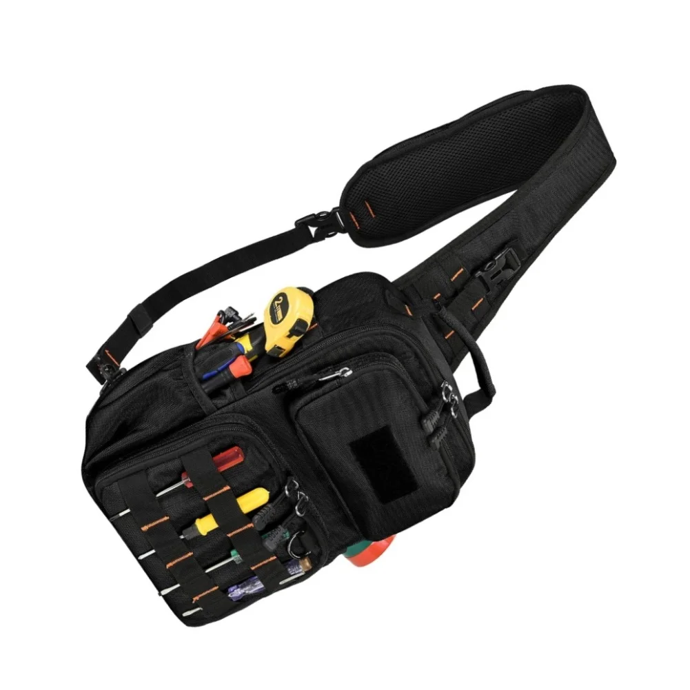 Adjustable Electrician Tool Bag 15 Pockets 1680D Oxford Waist Pouch With Strap For HVAC Technician DIY Storage Organizer Black G