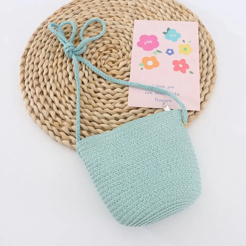 Mini sac à main en paille pour enfants, créatif, pur, sac messager, porte-monnaie, mignon, princesse, initié, nouveau, été, filles