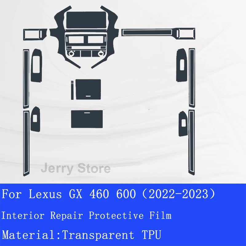 For Lexus GX 460 600(2022-2023) Car Interior Center Console Transparent TPU Repair Film Protective Anti-scratch Sticker