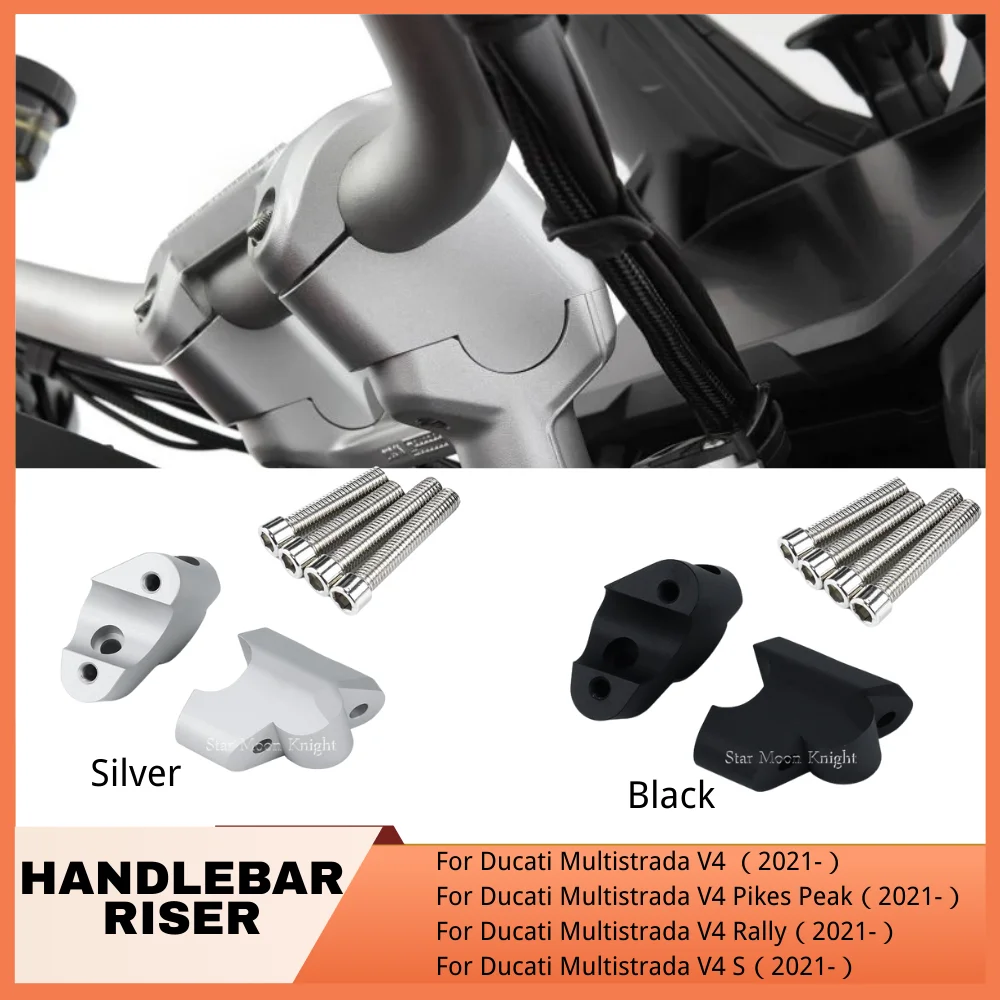 

Motorcycle Handlebar Riser For Ducati Multistrada V4S Rally Pikes Peak 2021- MultistradaV4 Handle Bar Clamp Extend Mount Adapter