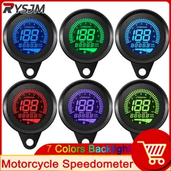 7 Colors Speedometer Motorcycle Fuel Meter  DC12V LED LCD RPM Indicator Scooter ATV Meter Digital Speed Meter Retro LCD Odometer