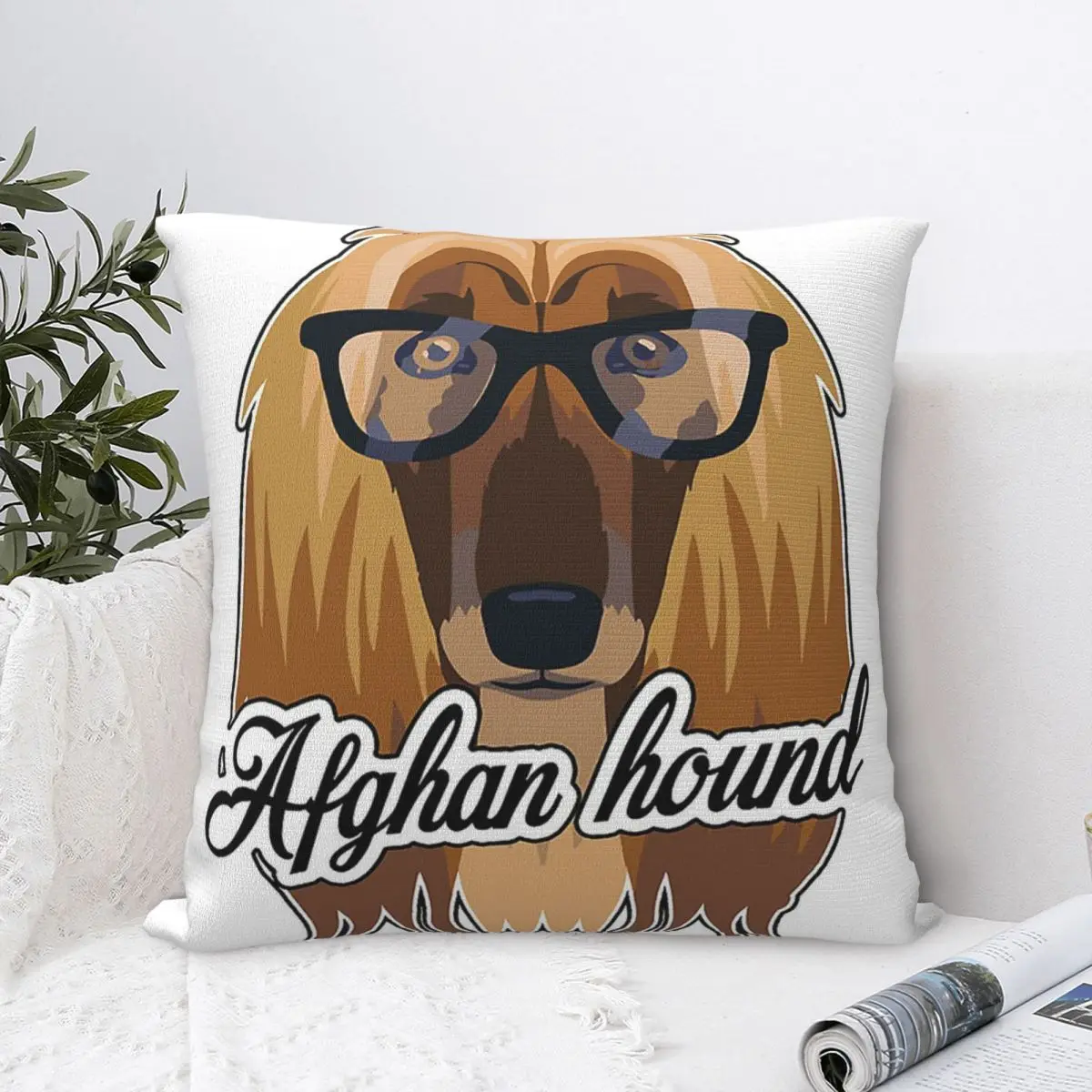 I Love Afghan Hound Square Pillowcase Polyester Pillow Cover Velvet Cushion Decor Comfort Throw Pillow For Home Bedroom