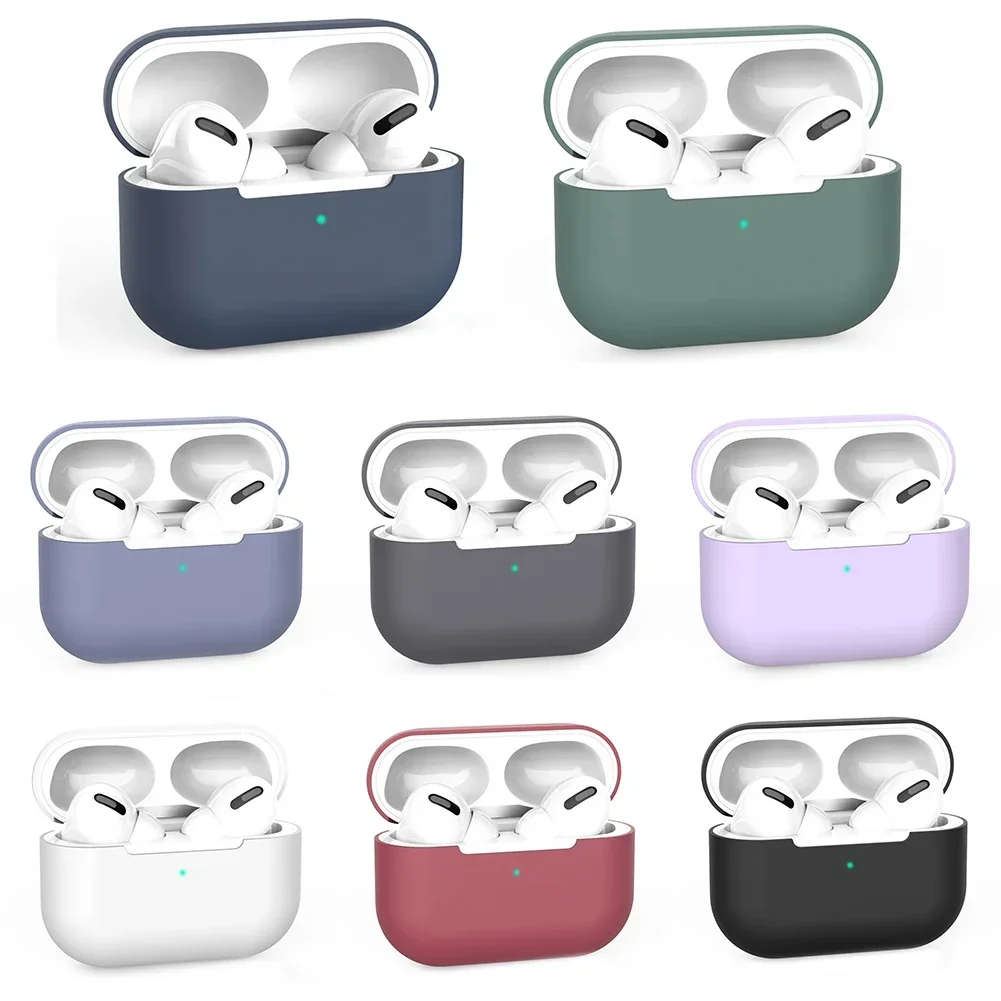 

Silicone Earphone Case For AirPods Pro Wireless Bluetooth-compatible Earphone Protective Box Cover Headphone Accessories