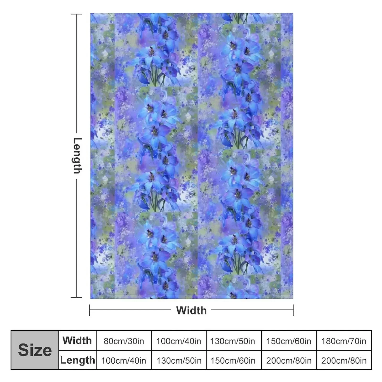 Delightful Delphiniums Mixed Media Throw Blanket for babies Camping Decorative Throw Cute Bed Fashionable Blankets