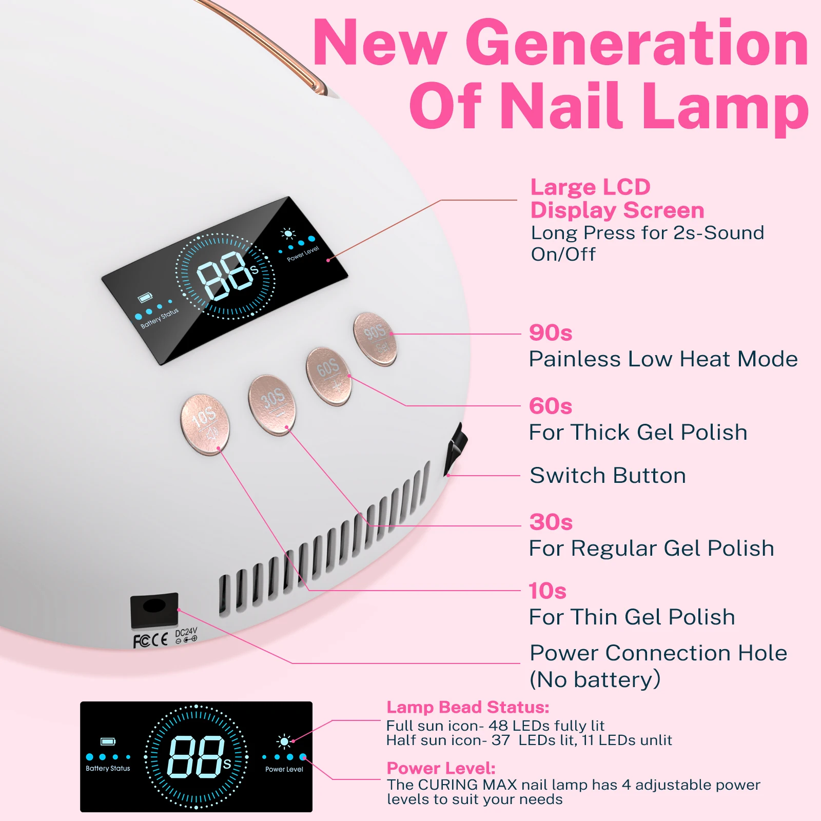 Lampu UV LED 80w Profesional untuk Pengering Kuku Gel di Rumah Salon