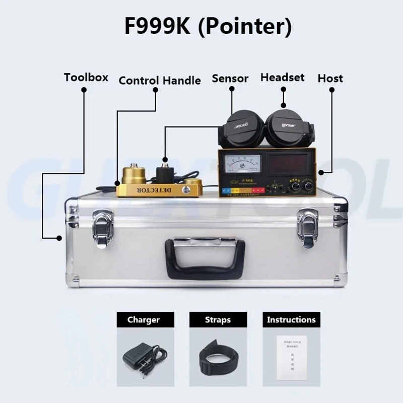 F 999K professionele waterlek detector pijp lek detectie instrument voor waterpijp lekkage vloer verwarming lekdetector ﻿Elektronischer Wasserleckmelder Instrument zur Erkennung von Rohrlecks Für Wasserrohrleckage Leck