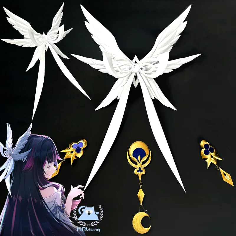 Genshin Impact Columbina-Accesorios de Cosplay, tocado de doncella de Luna, tocado Kollombina para fiesta de Todos los Santos, adultos, mujeres y hombres