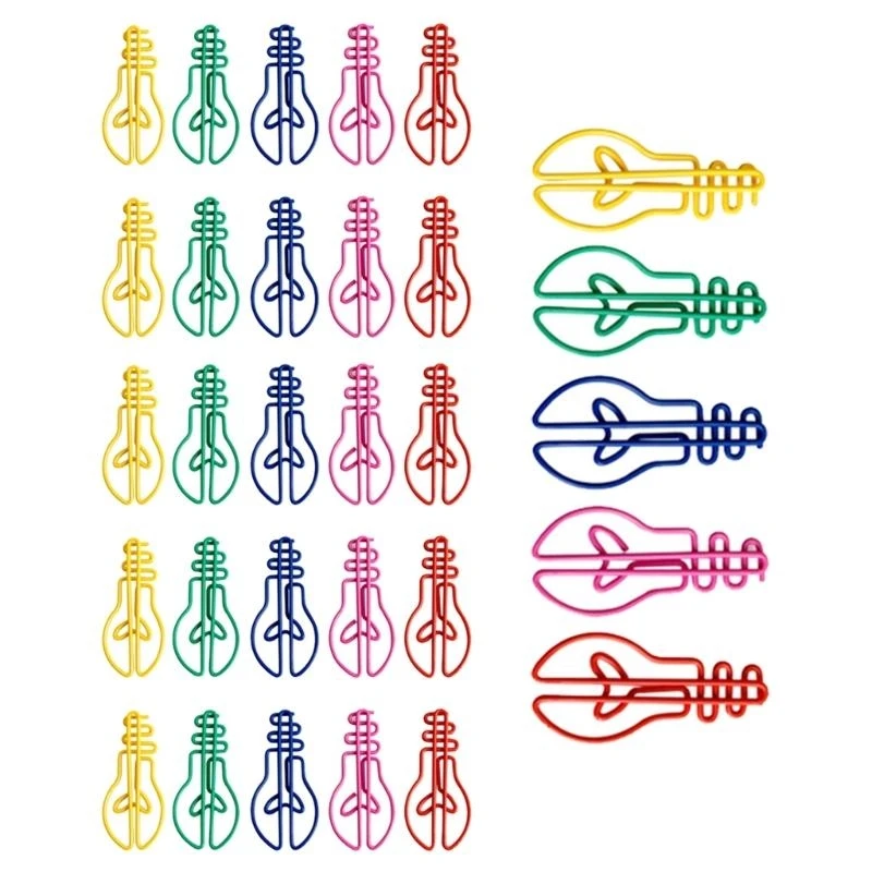 30 stcs lamp bol vorm papier clip 42 mm metalen paperclips kleurrijke bestandspapier klem kleine metalen bladwijzers clip voor