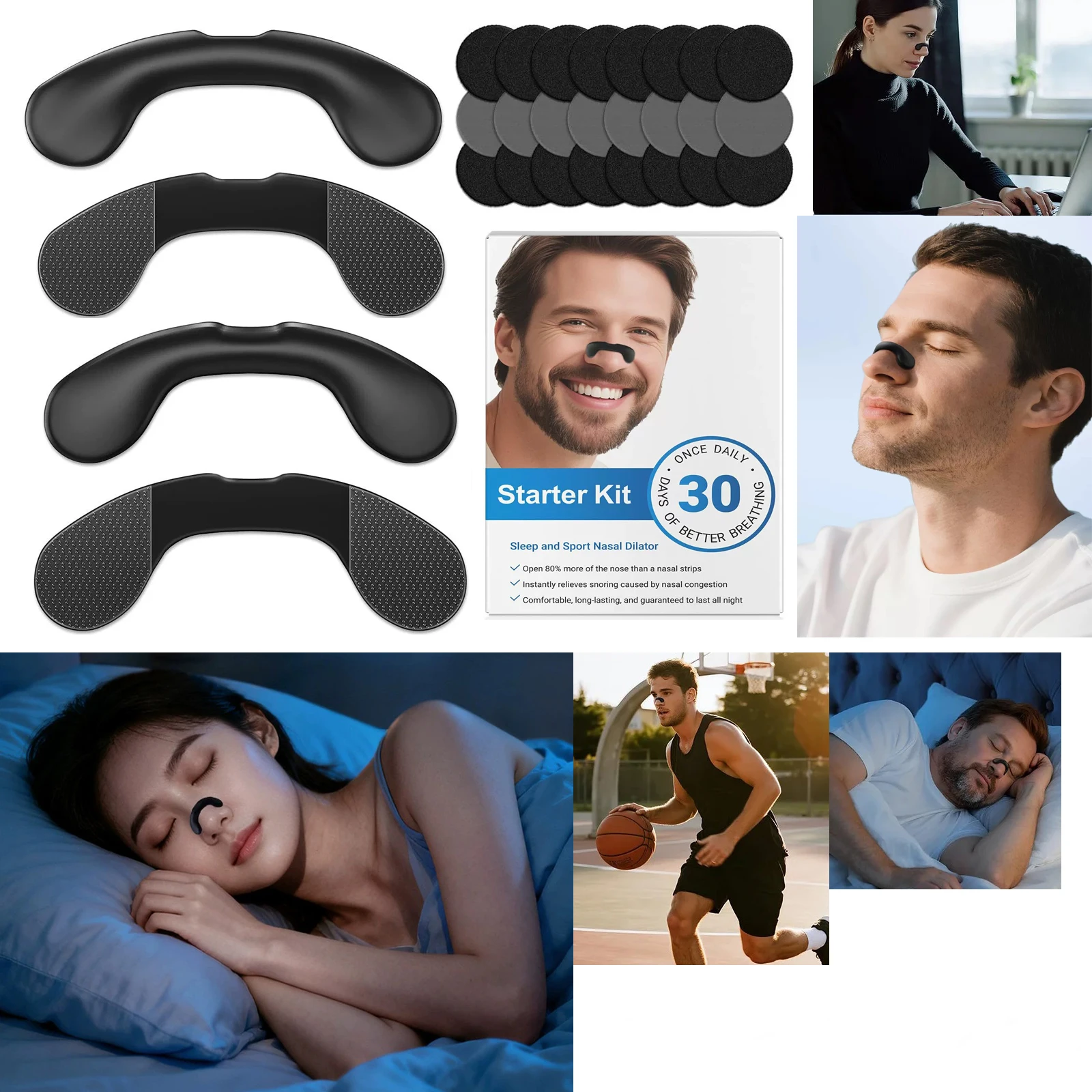 

Sport Nasal Breathing Dilator Kits Sleep Nasal Strips Nose Breathe Better Sleeping Anti Snoring Velcro Nose Clip Nasal Strips