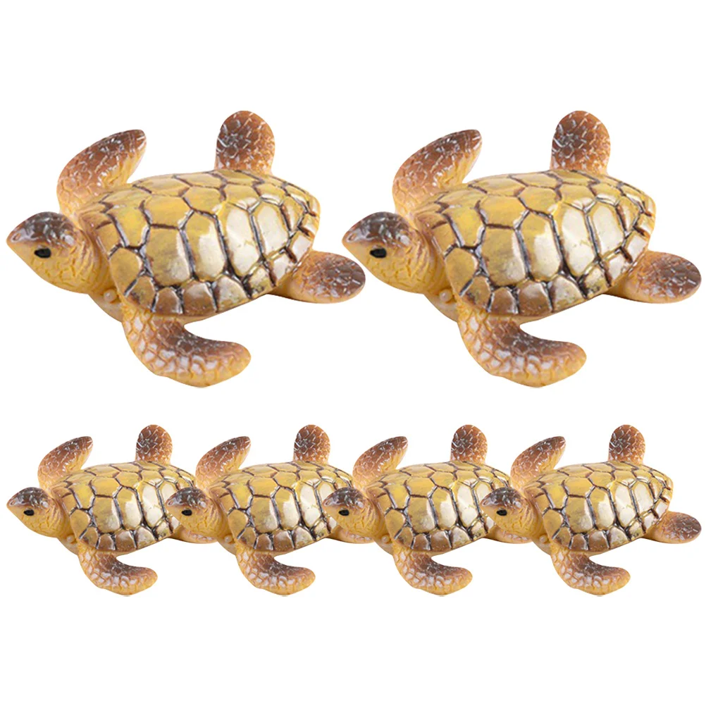

6Pcs Resin Turtle Decorations Mini Small Micro Landscape Adornments Realistic Turtle Statues for Garden Table Bonsai