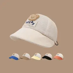 Large Brim Baby Summer Sun Hat Children Adjustable Outdoor Sun Visors Mesh Kids Peaked Cap Boy Girl Bonnet