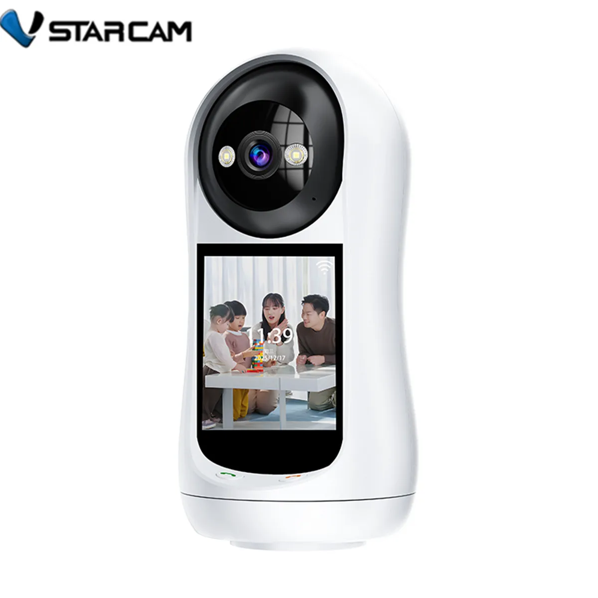 2MP 1080P Vstarcam O-Kam 2.8Inch Screen  One Key Call Video Phone Bluetooth IP Dome Camera AI Humanoid Elder Care Baby Monitor