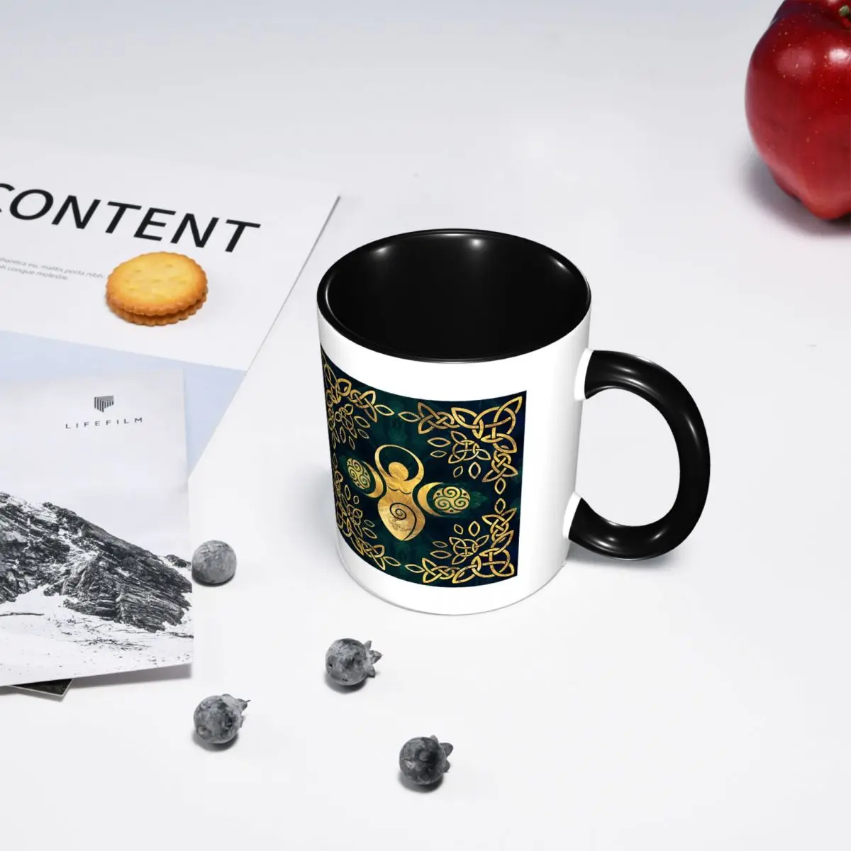 Triple Moon With Triskelion Pentagram Pagan Wiccan Mug Funny Ceramic Coffee Cups Tea Mugs Milk Cup Drinkware Gift for Woman Man