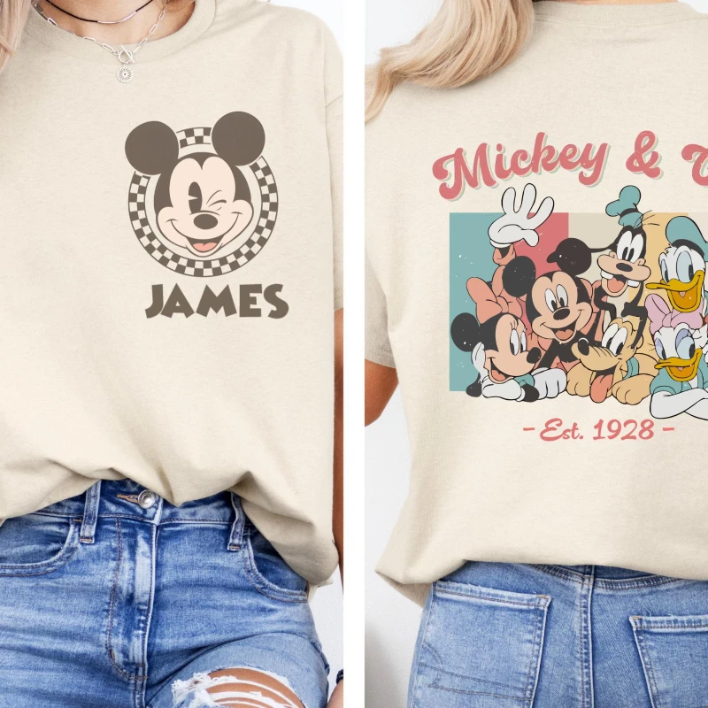 

Рубашка для отдыха Disney, женская хлопковая футболка, новая летняя мужская и женская пары, большая повседневная уличная одежда