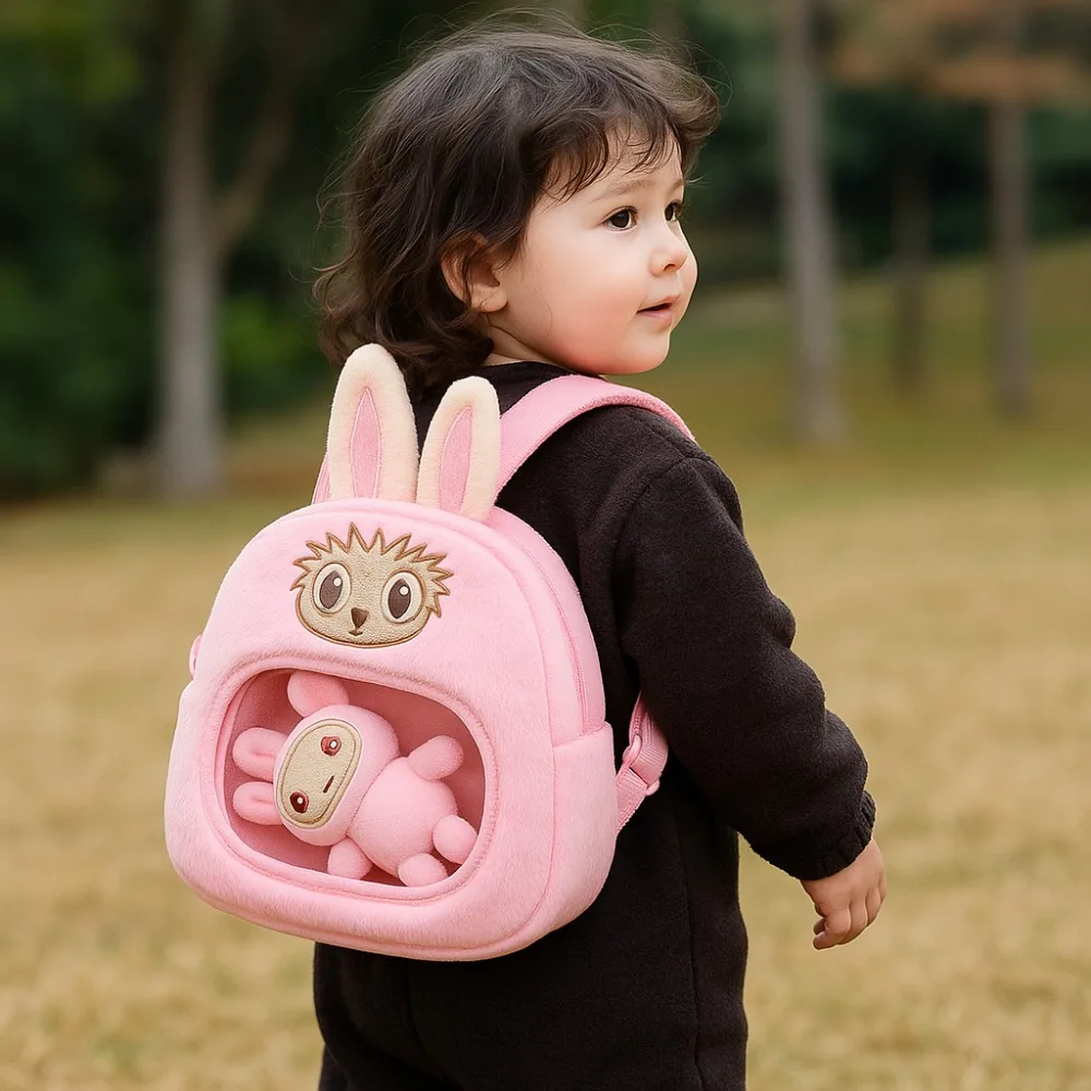 

Children's school bag cute rabbit plush backpack kawaii doll school bag pendant girl boy multifunctional travel birthday gift