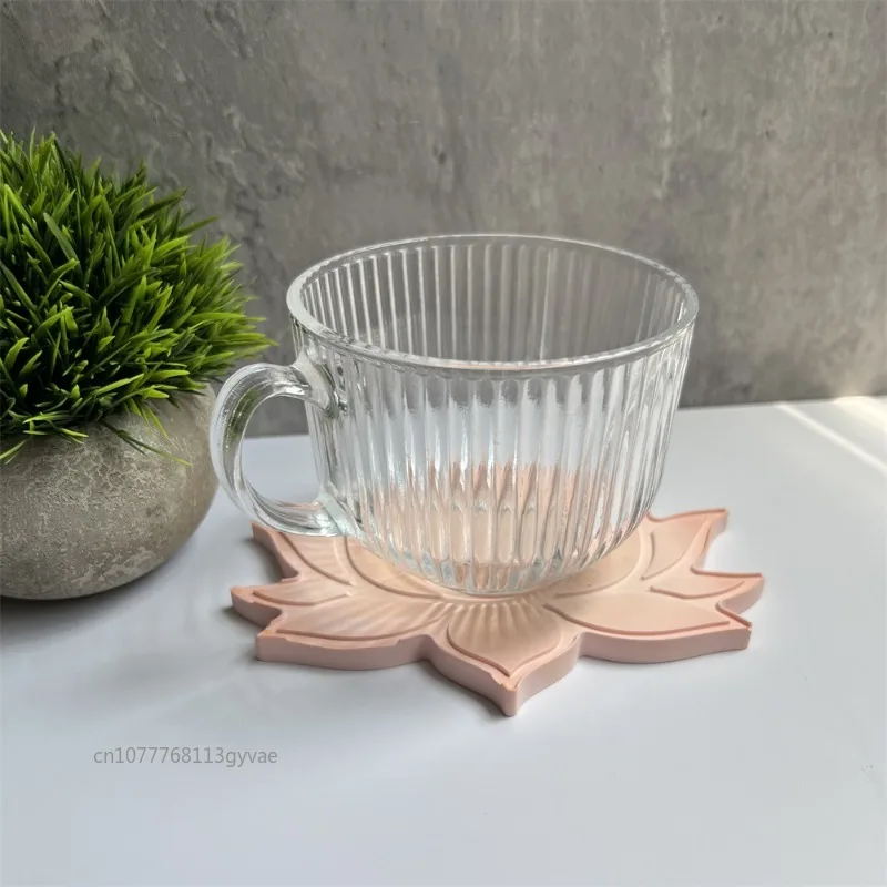 Lotus Coaster Silicone Molds DIY Cement Plaster Flower Tray Making Supplies Resin Mould Jewelry Storage Plate Cup Mat Home Decor