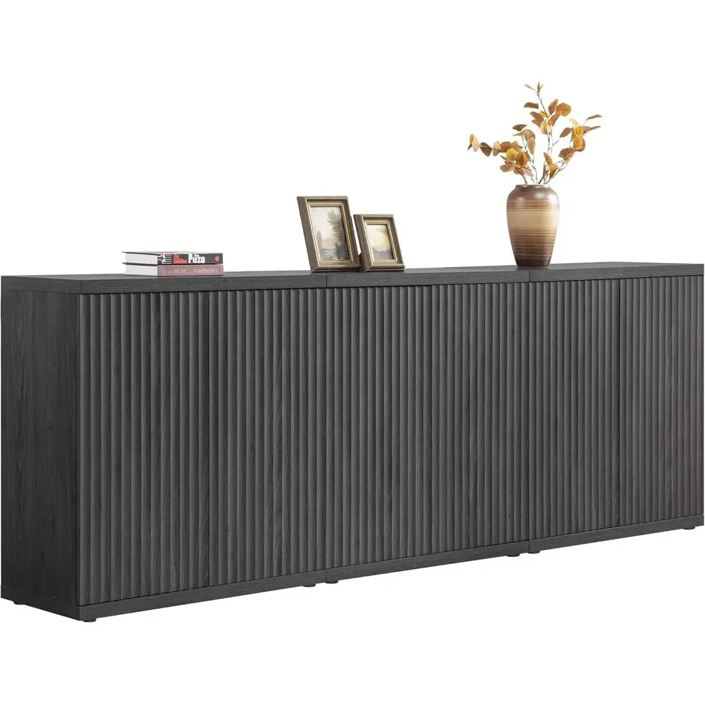 

Современный сервант середины века из трех предметов для хранения вещей с акцентовыми полками для гостиной, столовой и кухни