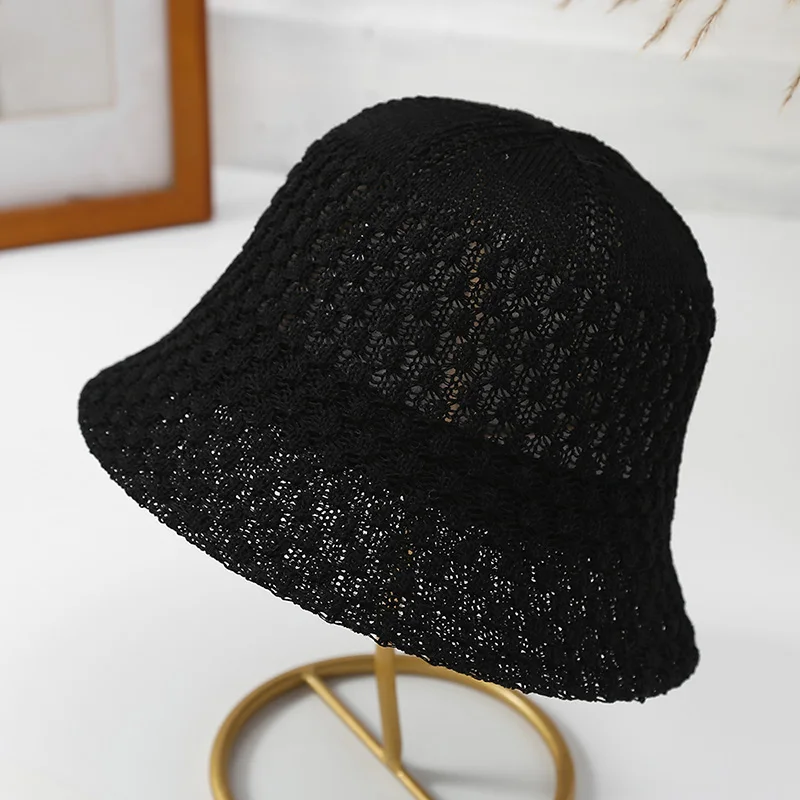 Summer Linen Bucket Hat for Women Breathable Sun Protection Knitted Fisherman Hat Panama Caps for Ladies Sombrero Pescador