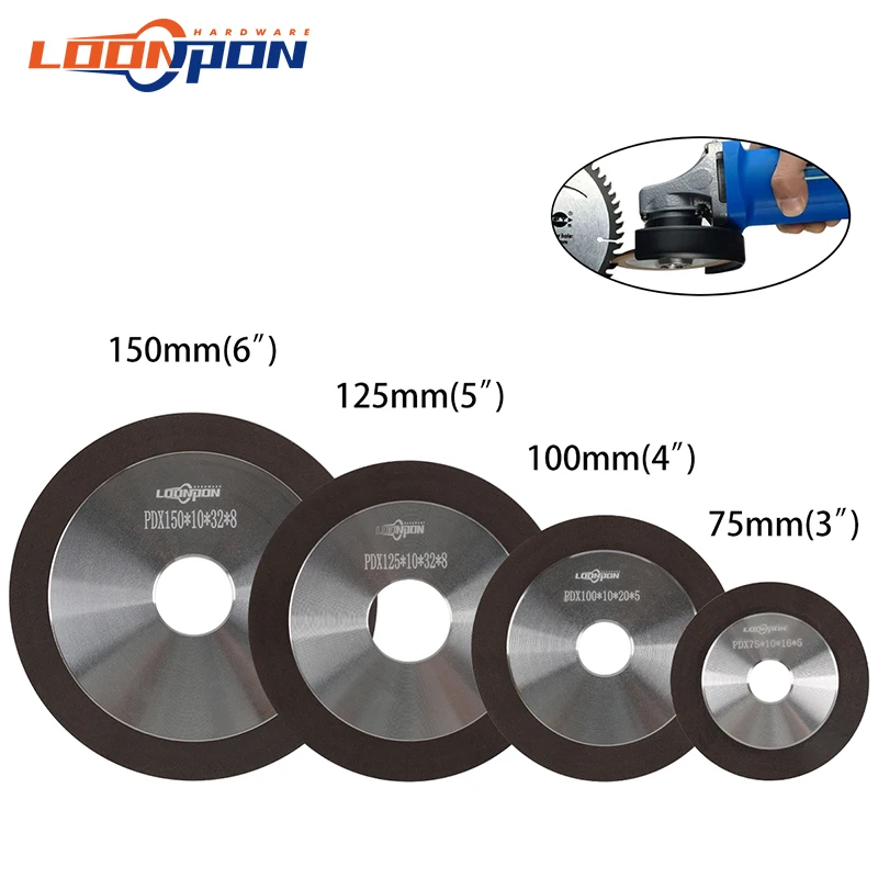 1Pc Diamond Grinding Wheel 75/100/125/150mm 150/180/240/320/400 Grit  Tungsten Steel Milling Tool Carbide Metal Grinding Disc