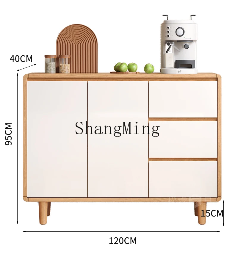 

CL Solid Wood Sideboard Storage Cabinet for Living Integrated Storage, Natural Wood Style Tea and Water Storage Cabinet