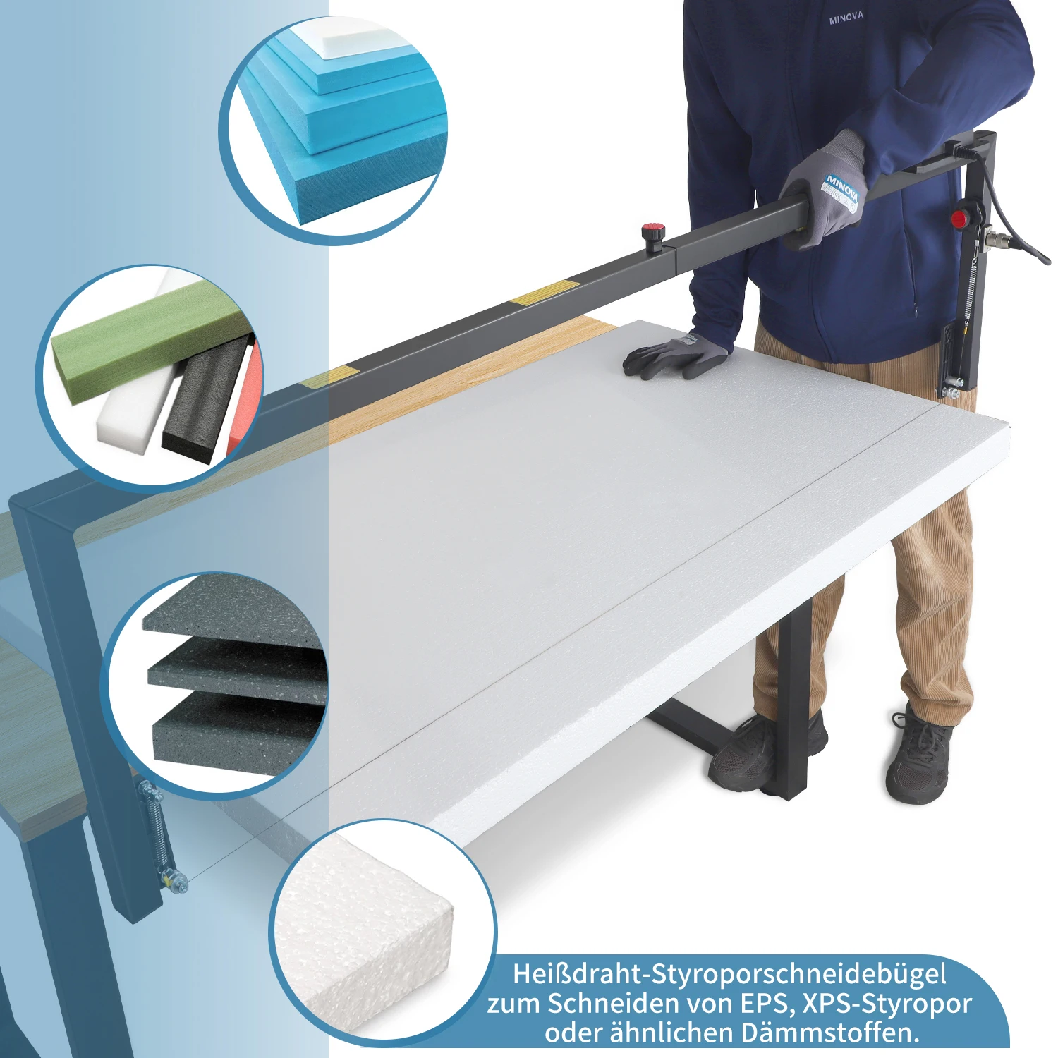 Wire Eps Xps Polystyrene Foam Cutting Bow Optional Battery Adapter Air Cooled Wire Foam Cutter