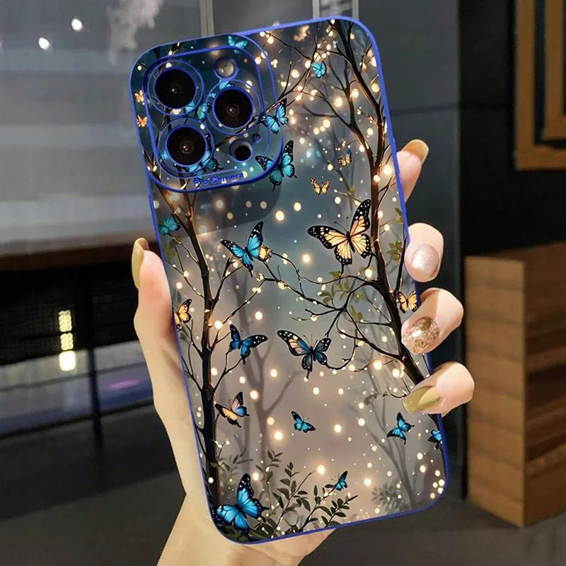 Case for iPhone 16 Glow In The Dark Butterfly Design Phone Case for iPhone 15 14 13 12 11 Pro Max X XR XS 7 8 Plus SE2 16E Cover