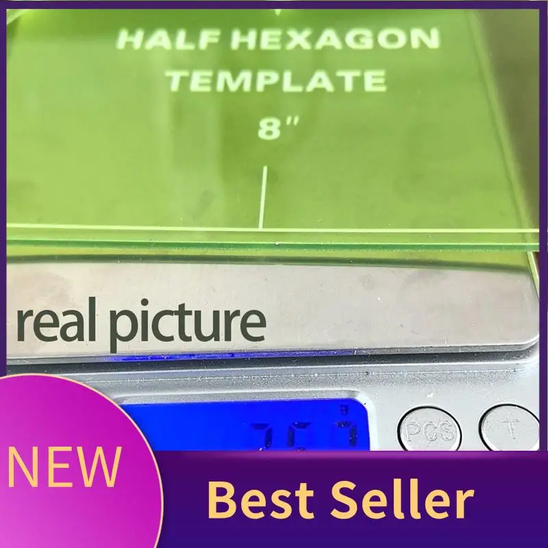 ABLU-6Pcs Half Hexagon Quilting Template Acrylic Quilting Template Ruler 8 9 10 Inch Quilt Rulers For Quilting