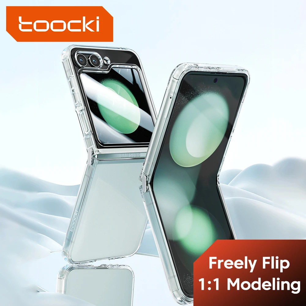 Toocki Transparent TPU Case for Samsung Galaxr Z Flip 5 4 3 5G Phone Protector Shockproof Cover for Samsung Z Flip