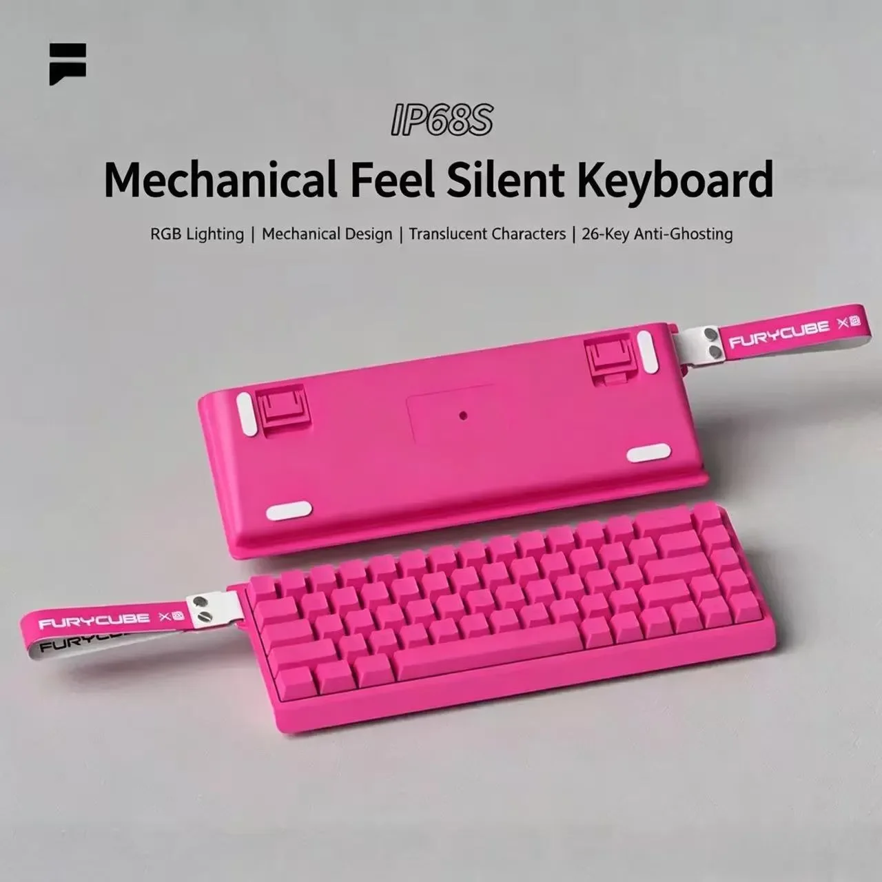 FURYCUBEIP68S wired keyboard mechanical feel mute office esports portable ribbon small keyboard.