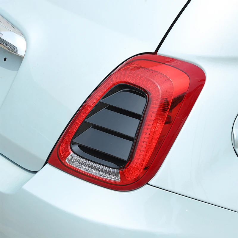 ABS Carbon Fiber/Black Rear Tail Light Cover Decorative Sticker For Fiat 500 Abarth 595 695 2016-2024 Car Exterior Accessories