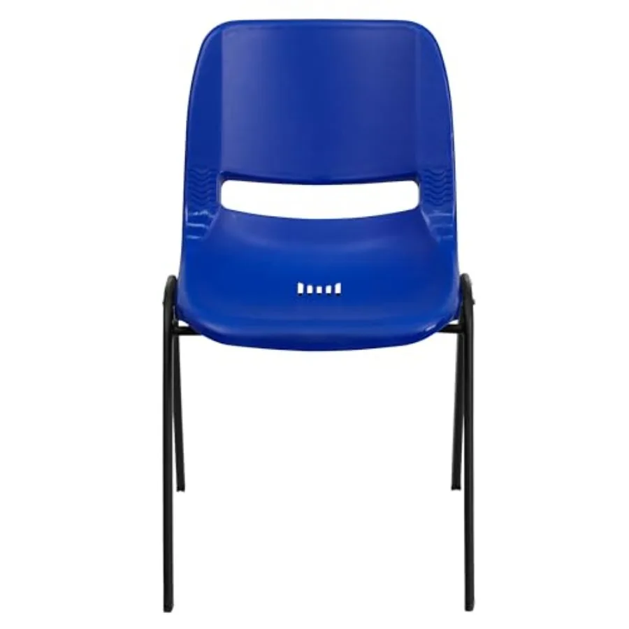 

HERCULES Series 440 lb. Capacity Kid's Navy Ergonomic Shell Stack Chair with Black Frame and 14" Seat Height