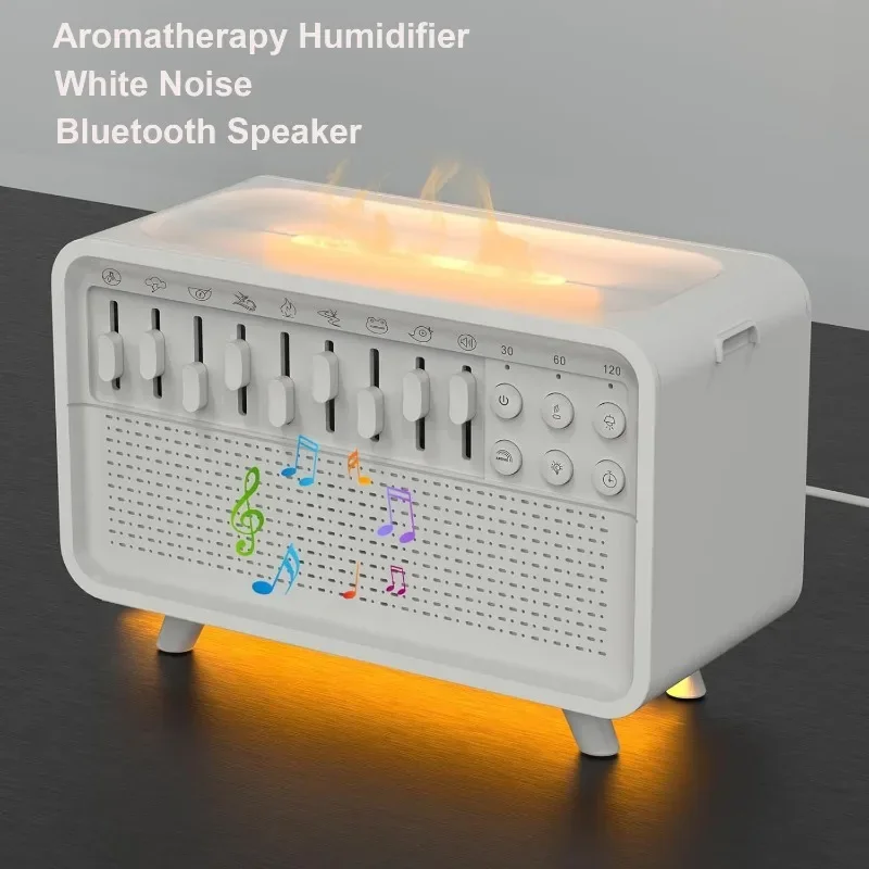 

3 in 1 Bluetooth Speaker White Noise Sleep Night Light Humidifier All-in-one Machine Free Combination of 8 Group Nature Sound