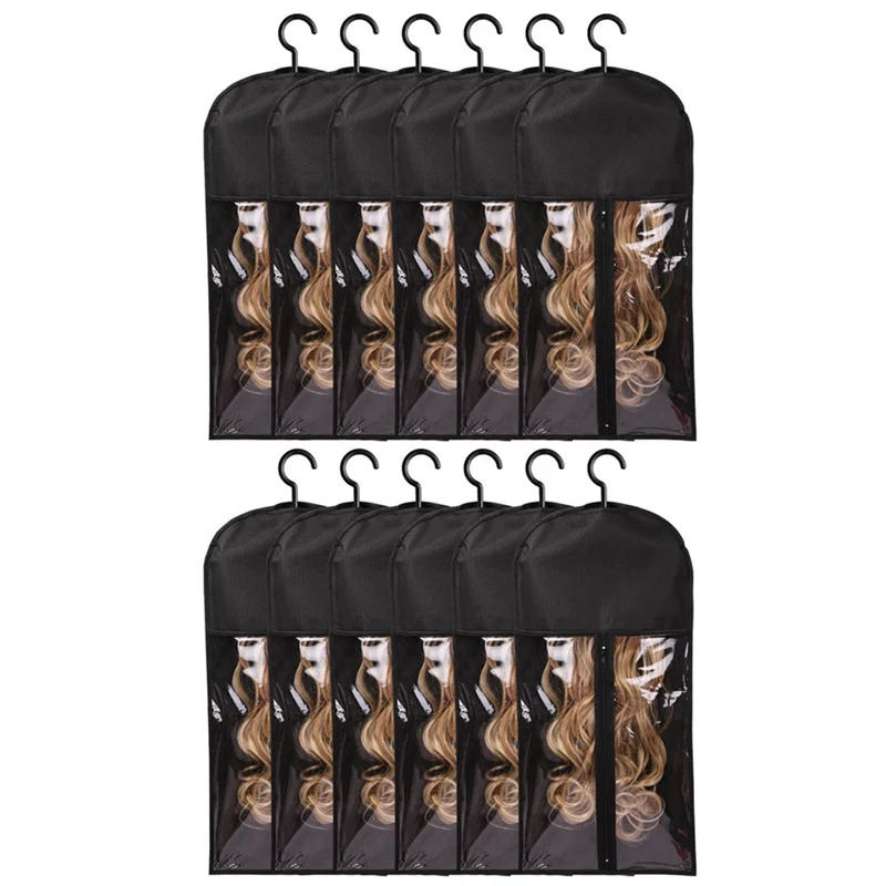 

24PCS Hair Extension Holder Wig Storage For Multiple Wigs Holder Wig Bags Storage With Hanger Hair Extension Storage