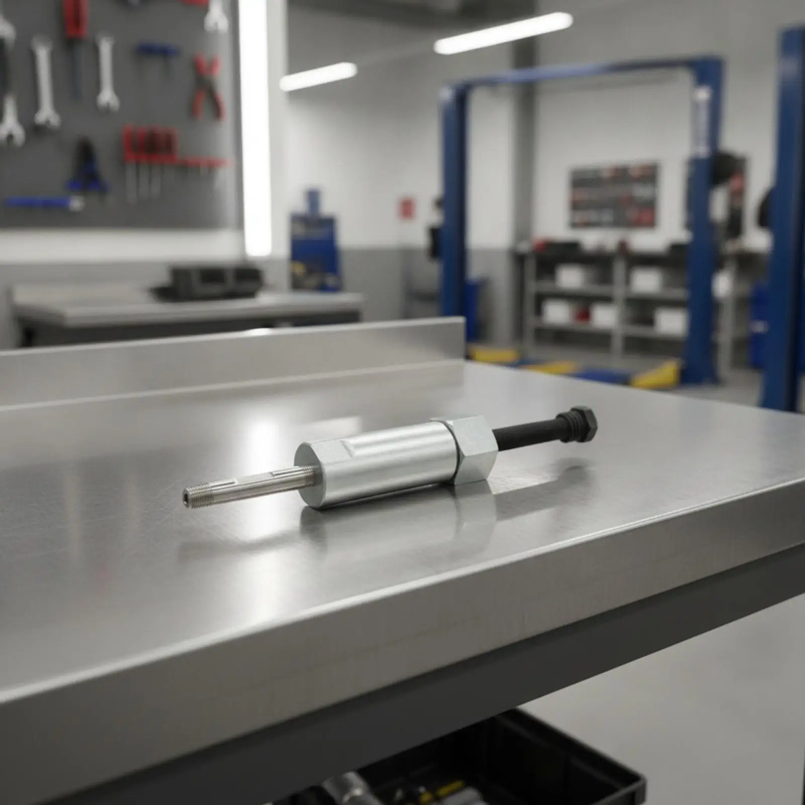 Grease Obstruction Clearing Tool for Lubrication System Repair with Metal Threaded Probe Carbon Steel