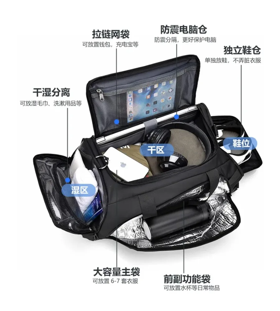 Convertible Gym Laptop Bag Multi-functional Roomy Bag for Sports and Travel