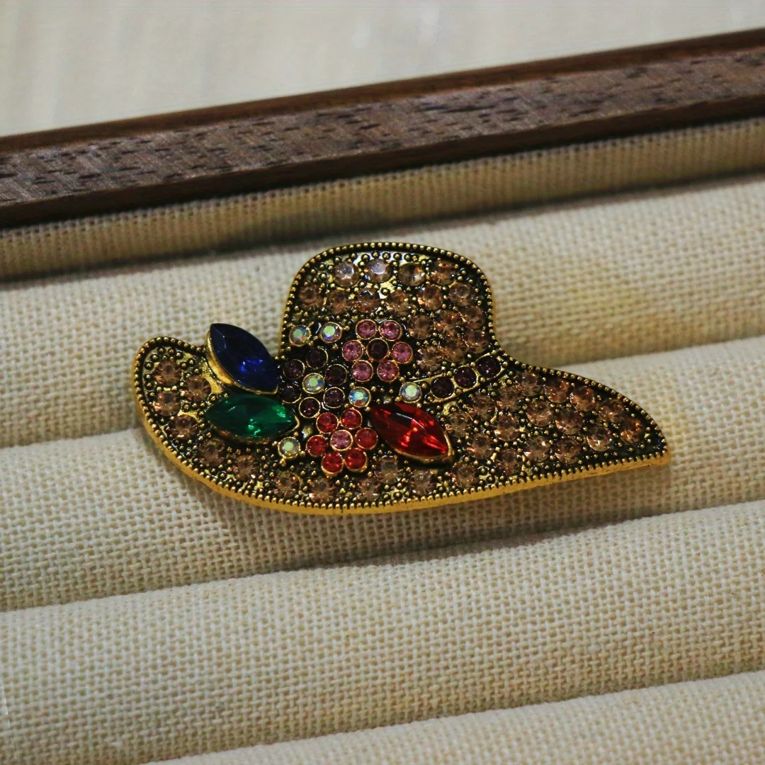 

Baroque Luxury Beautiful Hat Design Men Women Brooch Pin，Jewelry Accessories, Wedding Holiday Party Couple Surprise Gift