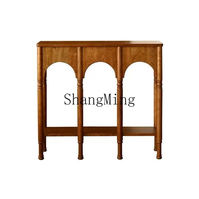 FG solid wood entrance cabinet side cabinet cherry wood medium antique entrance table against the wall ultra-narrow