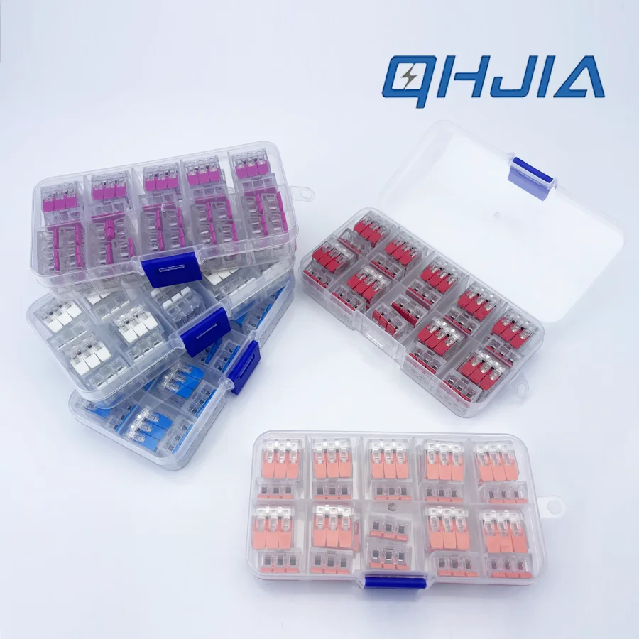 1 BOX Push-in Mini Wire Connectors Screwless Quick Electrical Cable Terminal Block Fast Install Wiring Connector for Home use
