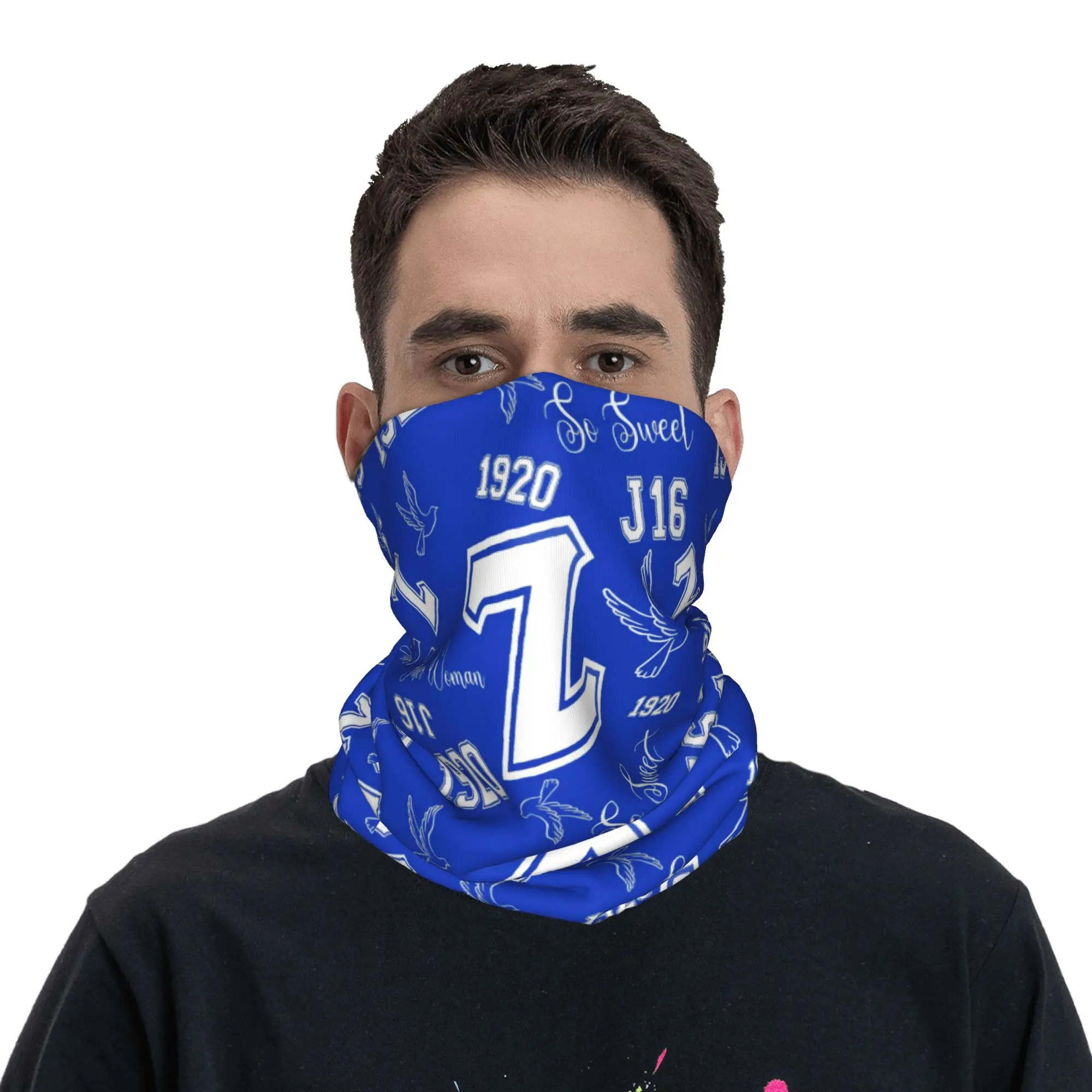 Custom Zeta Phi Beta Greek Letter Bandana Neck Warmer Women Men Winter Ski Hiking Scarf Gaiter  Face Cover