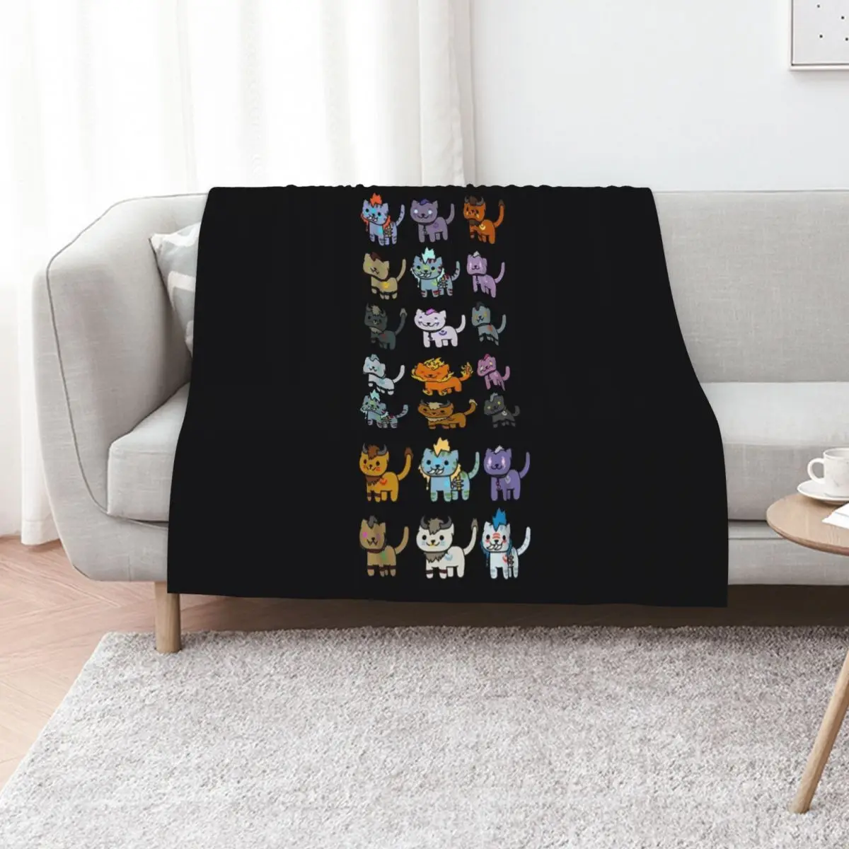 Neko Atsume Feral Druid Todos Throw Blanket Furry Bed covers Kid'S Picnic Retros Decorative Beds Blankets